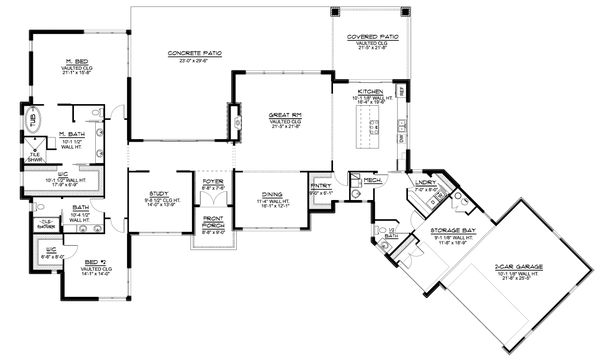 Modern Floor Plan - Main Floor Plan #1064-93