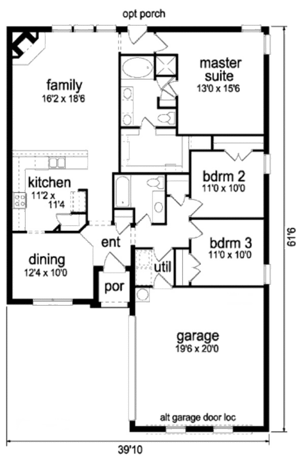Traditional Floor Plan - Main Floor Plan #84-310