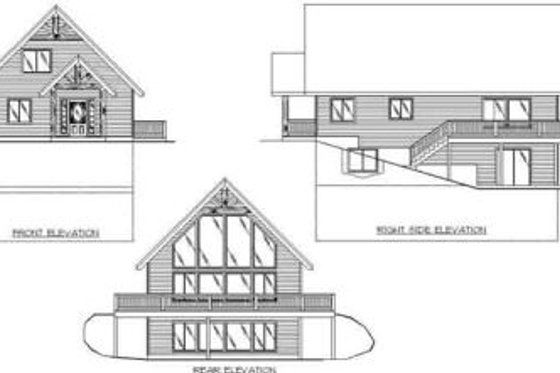 Exterior - Rear Elevation for Traditional House Plan #117-154 - 4 bed, 3 bath