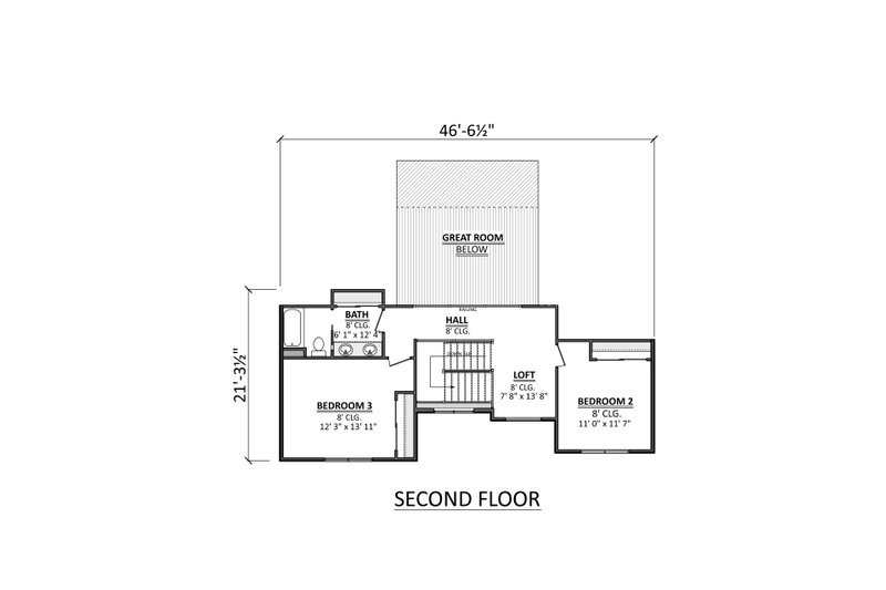 House Design - Floor Plan - Upper Floor for Country House Plan #1089-65 - 3 bed, 2.5 bath