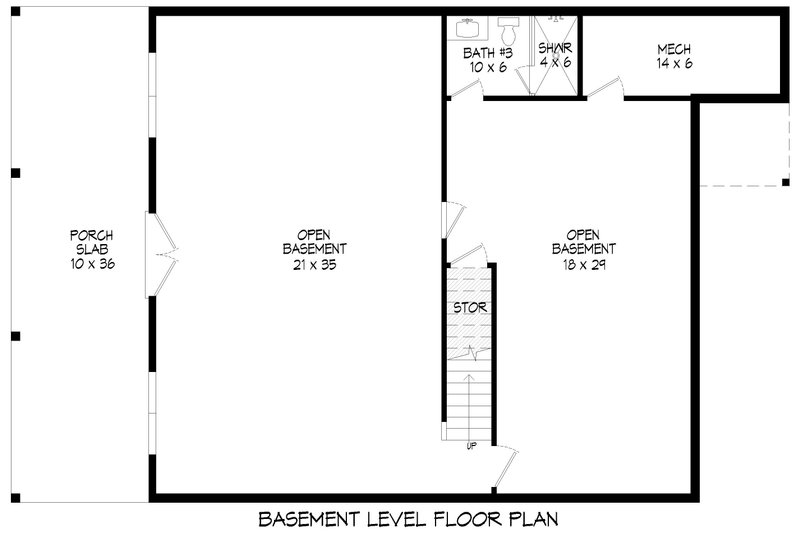 Architectural House Design - Floor Plan - Lower Floor for Country House Plan #932-1100 - 3 bed, 3.5 bath