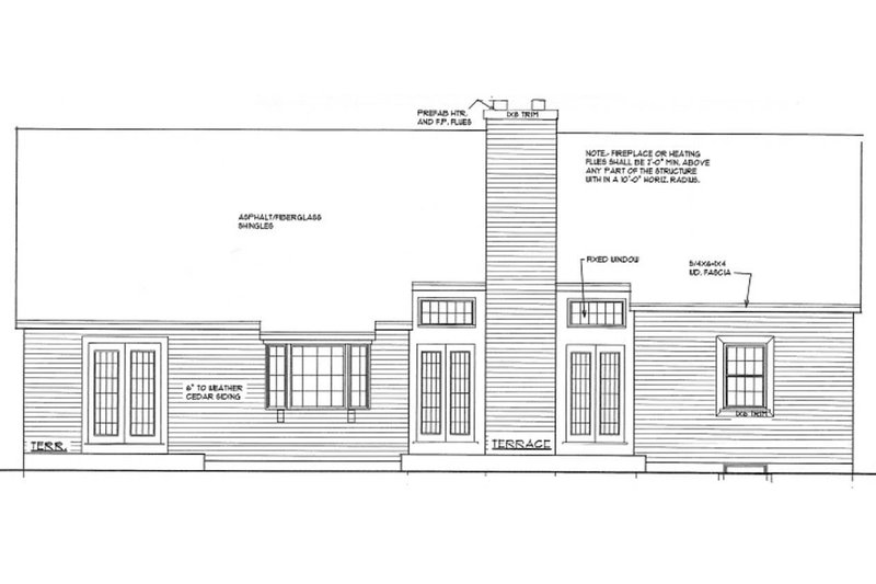 Dream House Plan - Exterior - Rear Elevation for Ranch House Plan #3-229 - 3 bed, 2 bath