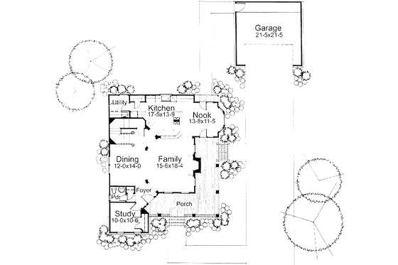 Floor Plan - Main Floor for Country House Plan #120-125 - 3 bed, 3 bath