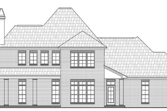 Exterior - Rear Elevation for European House Plan #21-259 - 3 bed, 2.5 bath