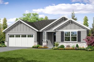 Ranch Exterior - Front Elevation Plan #124-1044