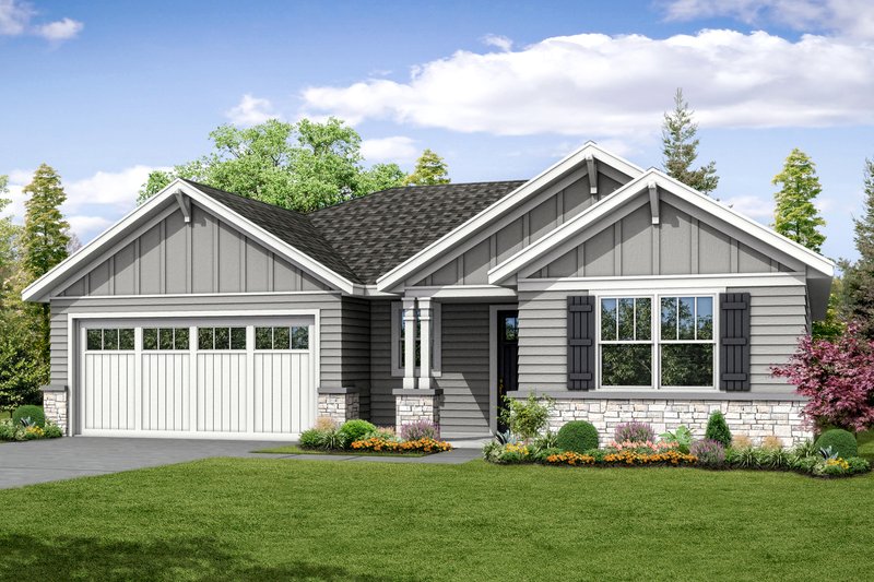 Architectural House Design - Ranch Exterior - Front Elevation Plan #124-1044