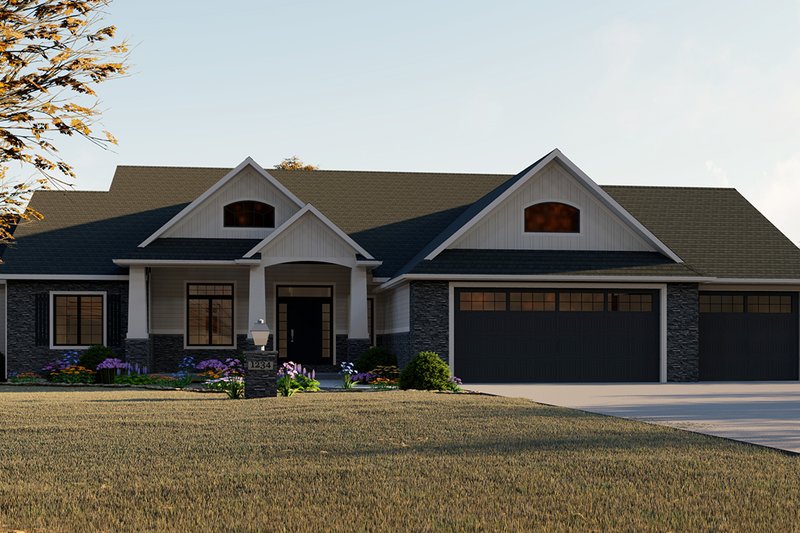 Home Plan - Craftsman Exterior - Front Elevation Plan #1064-12