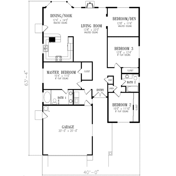 Adobe / Southwestern Floor Plan - Main Floor Plan #1-349