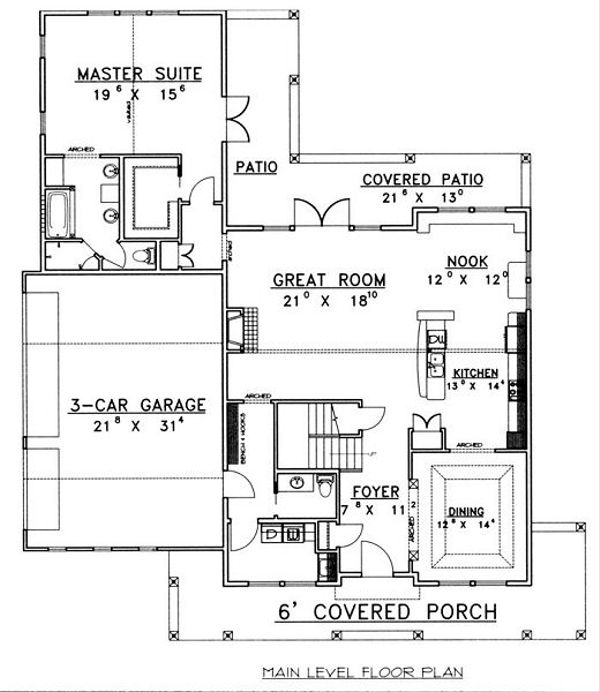 Dream House Plan - Country Floor Plan - Main Floor Plan #117-536