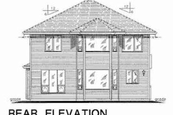 Exterior - Rear Elevation for Traditional House Plan #18-4259 - 4 bed, 2.5 bath