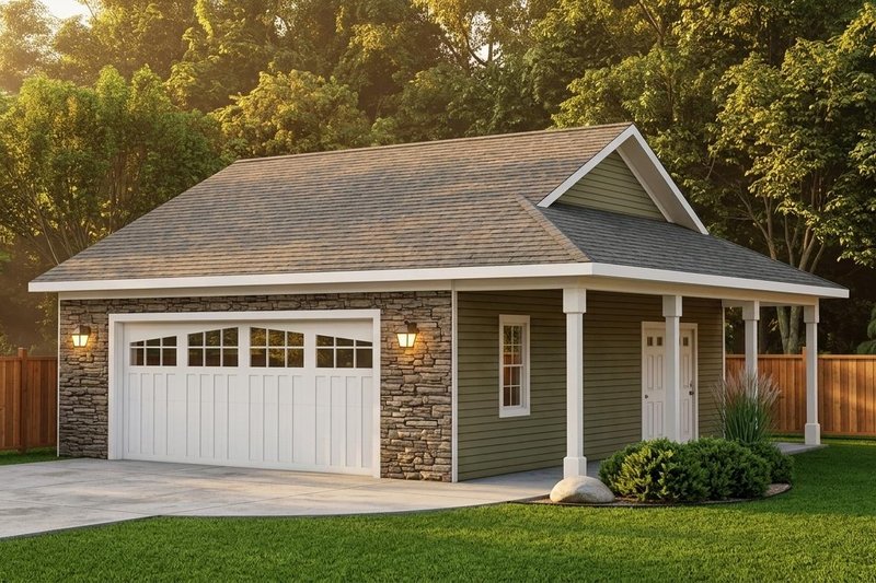 Architectural House Design - Exterior - Front Elevation 2 for Country House Plan #1064-51, 1 bath