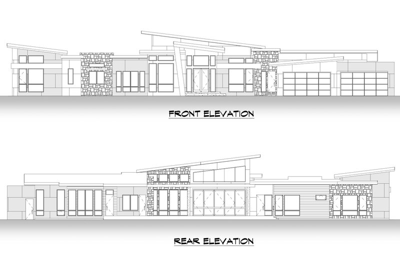 House Plan Design - Exterior - Front Elevation 4 for Modern House Plan #1066-217 - 4 bed, 4.5 bath