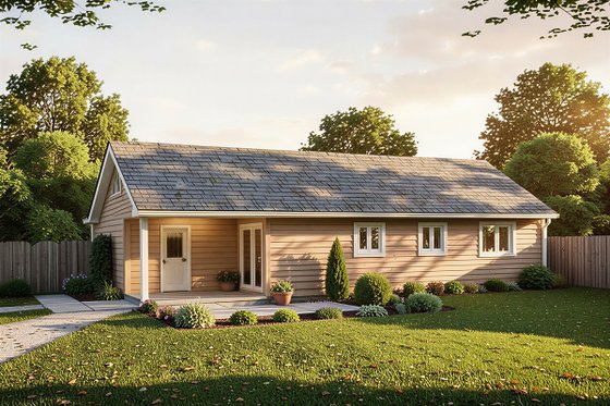 Exterior - Rear Elevation for Ranch House Plan #312-541 - 3 bed, 2 bath