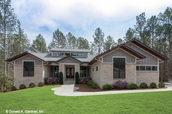 Exterior - Front Elevation 4 for Prairie House Plan #929-1001 - 3 bed, 2.5 bath