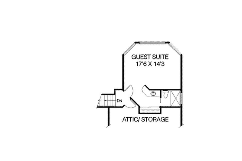 Home Plan - Floor Plan - Upper Floor for Traditional House Plan #60-328 - 2 bed, 2 bath
