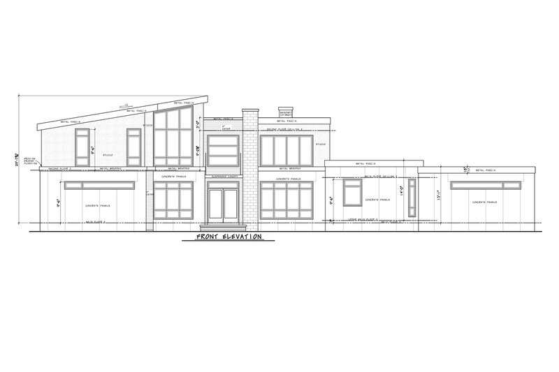 House Design - Exterior - Front Elevation 3 for Contemporary House Plan #20-2646 - 5 bed, 5.5 bath