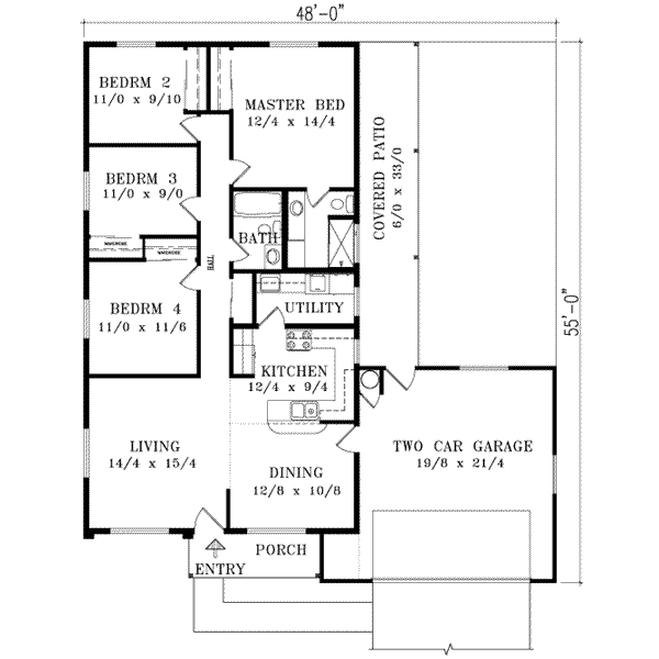 Adobe / Southwestern Floor Plan - Main Floor Plan #1-318