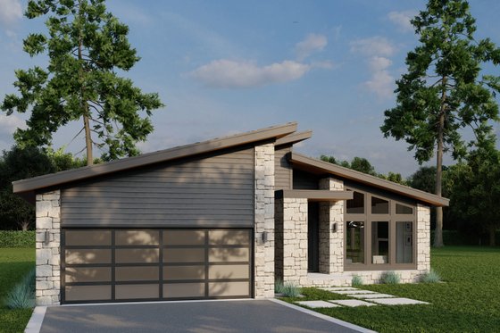 Exterior - Front Elevation 3 for Farmhouse House Plan #923-442 - 3 bed, 2 bath
