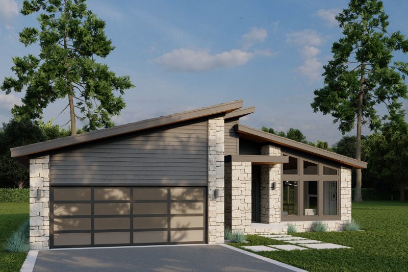 House Blueprint - Exterior - Front Elevation 3 for Farmhouse House Plan #923-442 - 3 bed, 2 bath