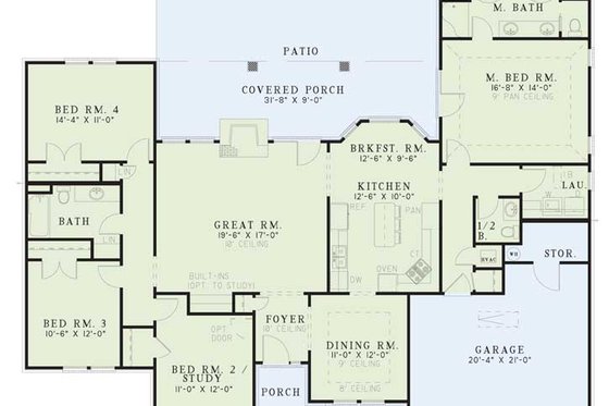 Exterior - Front Elevation 4 for Traditional House Plan #17-148 - 4 bed, 2.5 bath