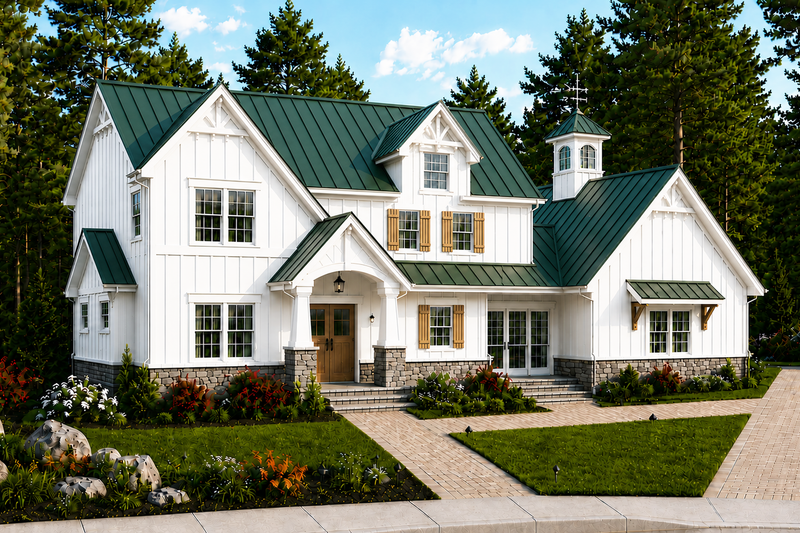 Dream House Plan - Exterior - Front Elevation 3 for Farmhouse House Plan #928-441 - 3 bed, 2.5 bath