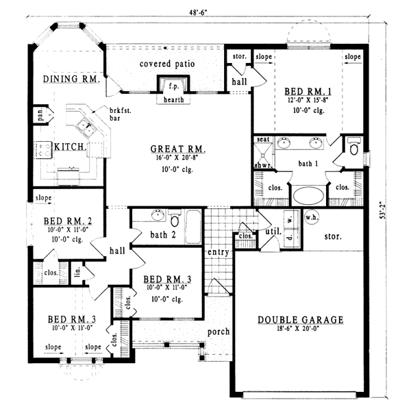 Traditional Floor Plan - Main Floor Plan #42-168