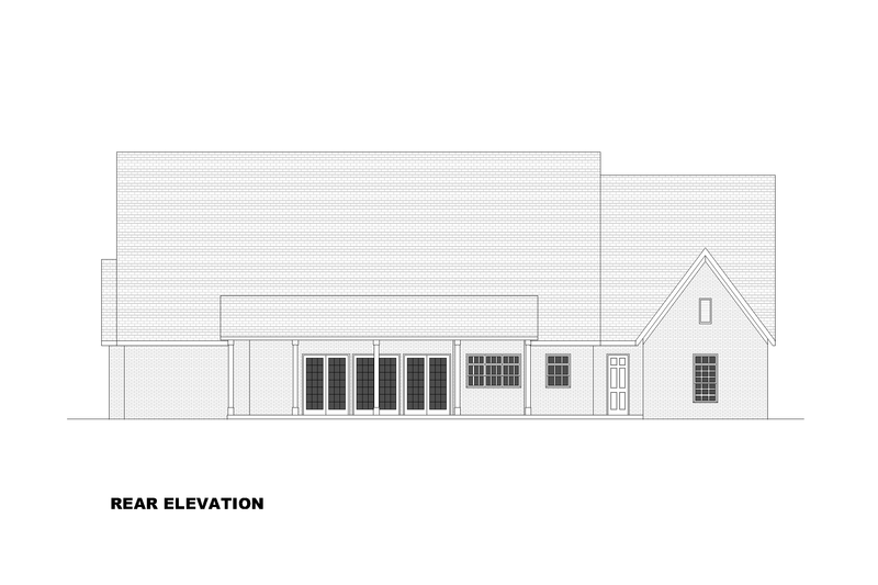 Architectural House Design - Exterior - Rear Elevation 1 for European House Plan #1117-9 - 3 bed, 3.5 bath