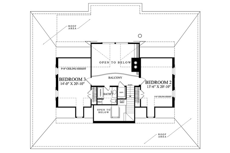 House Blueprint - Floor Plan - Upper Floor for Cottage House Plan #137-384 - 3 bed, 3 bath