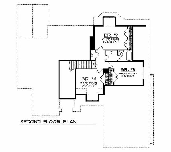 House Plan Design - European Floor Plan - Upper Floor Plan #70-489