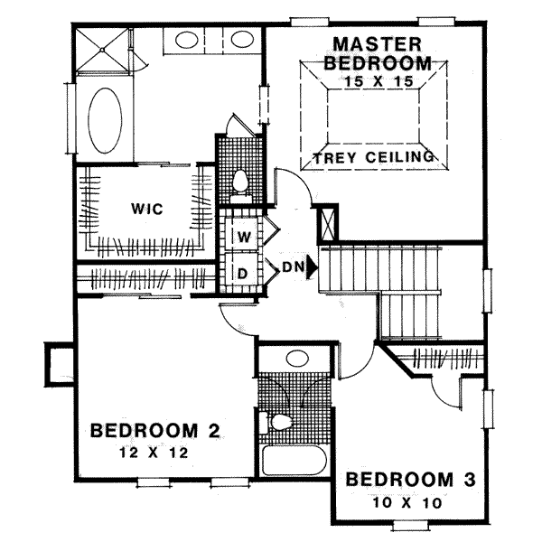 Architectural House Design - European Floor Plan - Upper Floor Plan #56-155
