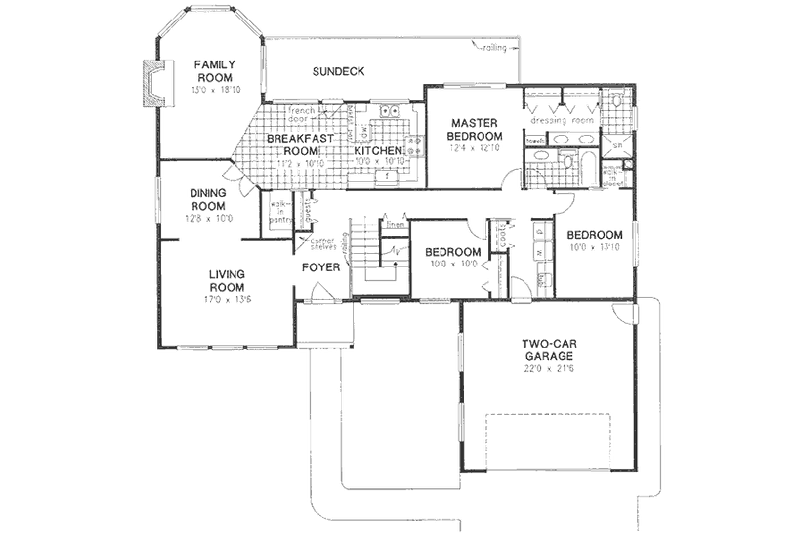 Home Plan - Floor Plan - Main Floor for Ranch House Plan #18-9026 - 3 bed, 2 bath
