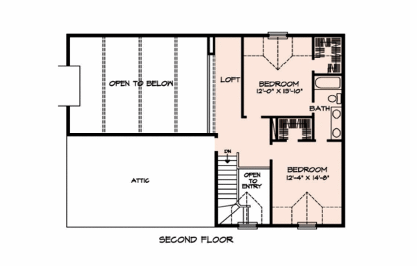 Craftsman Floor Plan - Upper Floor Plan #140-124