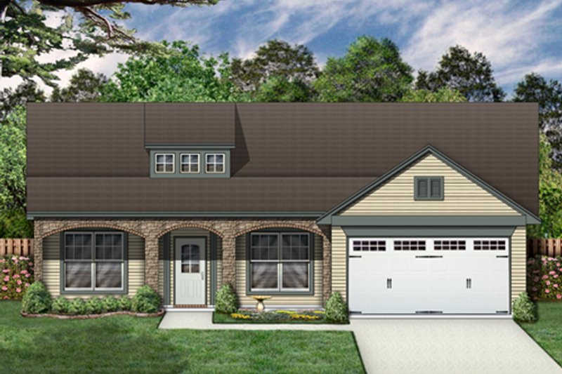 Home Plan - Country Exterior - Front Elevation Plan #84-497