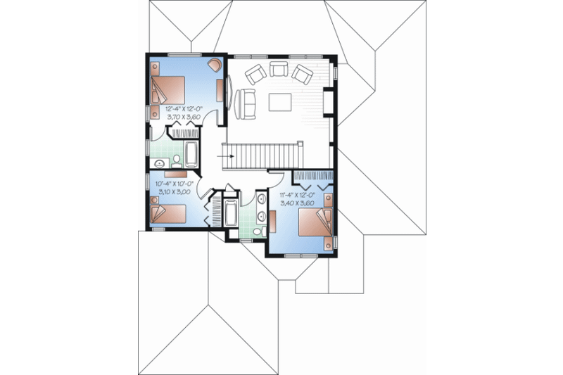 Home Plan - Floor Plan - Upper Floor for Mediterranean House Plan #23-2246 - 4 bed, 3.5 bath