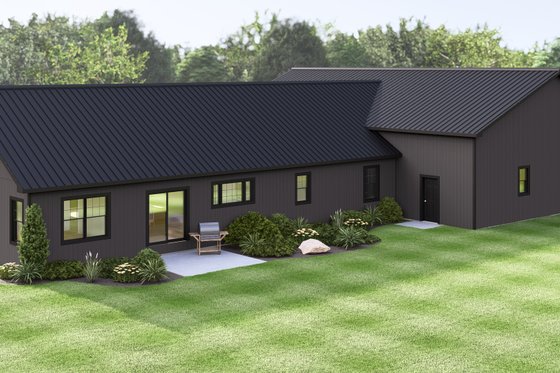 Exterior - Rear Elevation for Barndominium House Plan #1064-420 - 3 bed, 3 bath