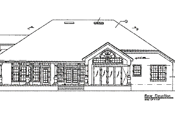 Exterior - Rear Elevation for European House Plan #417-347 - 4 bed, 4 bath