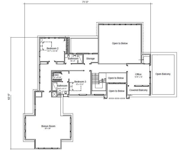 Home Plan - Adobe / Southwestern Floor Plan - Upper Floor Plan #451-25