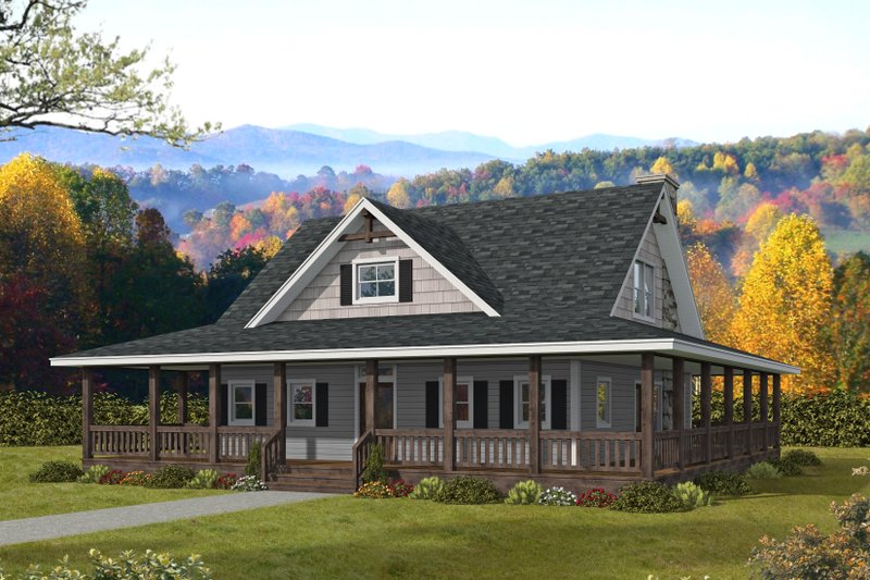 Dream House Plan - Farmhouse Exterior - Front Elevation Plan #117-935