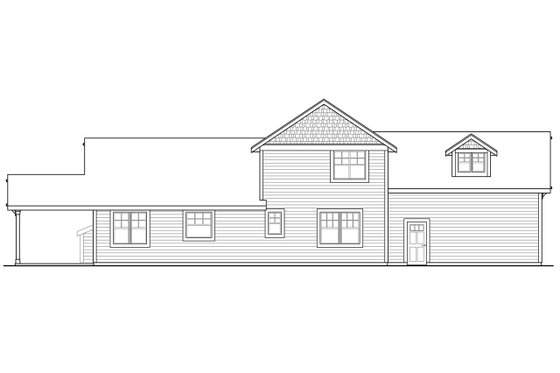 Exterior - Rear Elevation for Country House Plan #124-1090 - 3 bed, 2.5 bath
