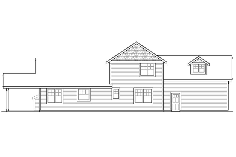 Architectural House Design - Exterior - Rear Elevation for Country House Plan #124-1090 - 3 bed, 2.5 bath