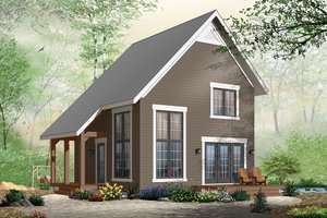 Exterior - Front Elevation 3 for Cabin House Plan #23-2267 - 2 bed, 1.5 bath
