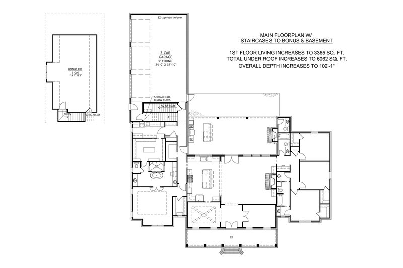 Dream House Plan - Main Floor with Basement and Bonus Room