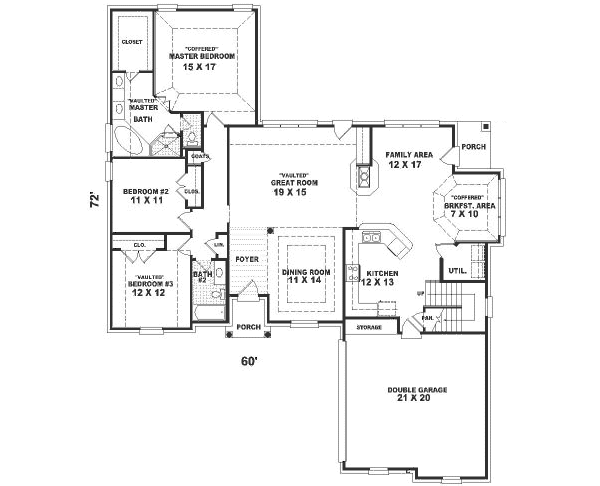 Traditional Floor Plan - Main Floor Plan #81-328