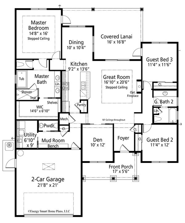 House Design - Craftsman Floor Plan - Main Floor Plan #938-101