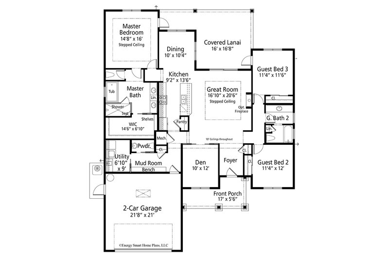 Dream House Plan - Floor Plan - Main Floor for Craftsman House Plan #938-101 - 3 bed, 2.5 bath