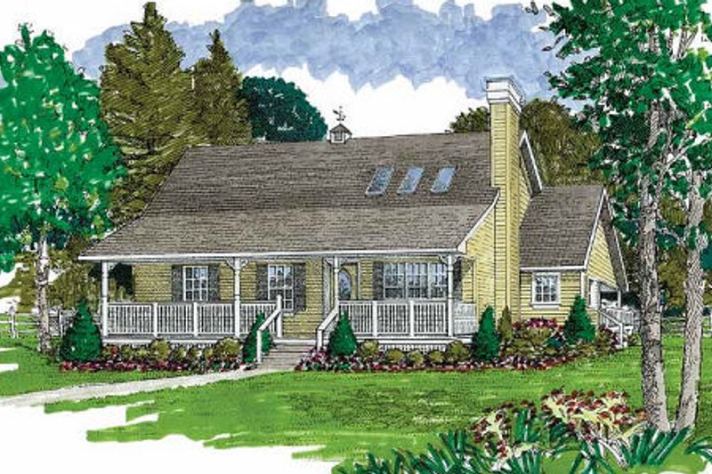 House Blueprint - Country Exterior - Front Elevation Plan #47-646