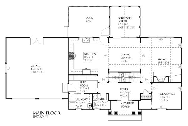 Architectural House Design - Traditional Floor Plan - Main Floor Plan #901-91