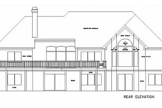 Exterior - Rear Elevation for Southern House Plan #56-176 - 3 bed, 2.5 bath