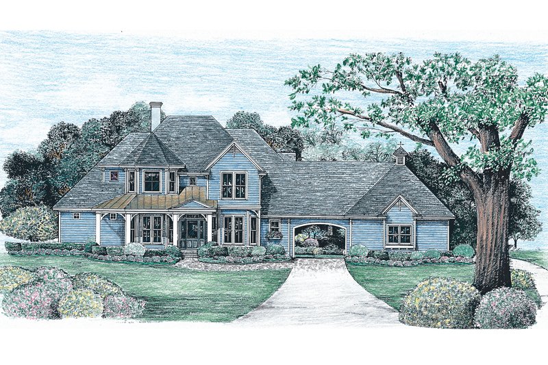 Architectural House Design - Victorian Exterior - Front Elevation Plan #20-938