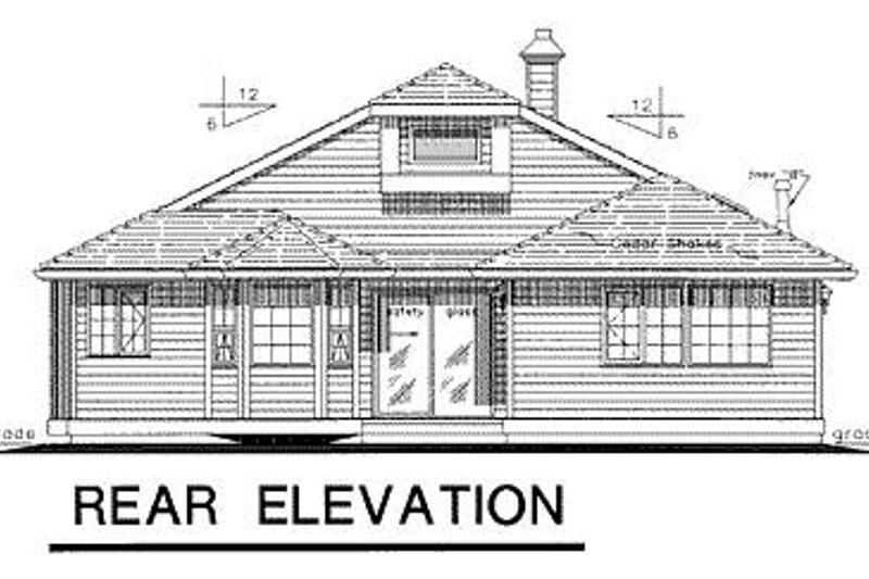 Dream House Plan - Exterior - Rear Elevation for Ranch House Plan #18-142 - 3 bed, 2 bath
